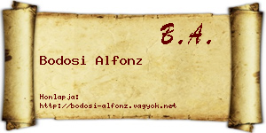 Bodosi Alfonz névjegykártya
